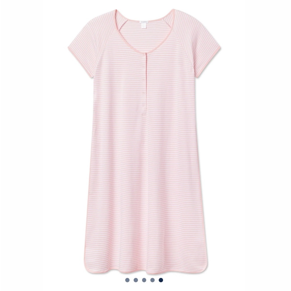 LAKE PAJAMAS Pima Maternity Nightgown in English Rose Stripe